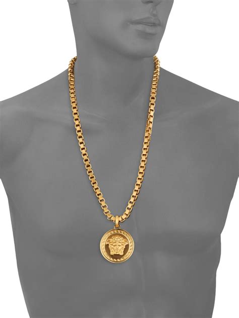 mens versace necklace|14k gold versace pendant.